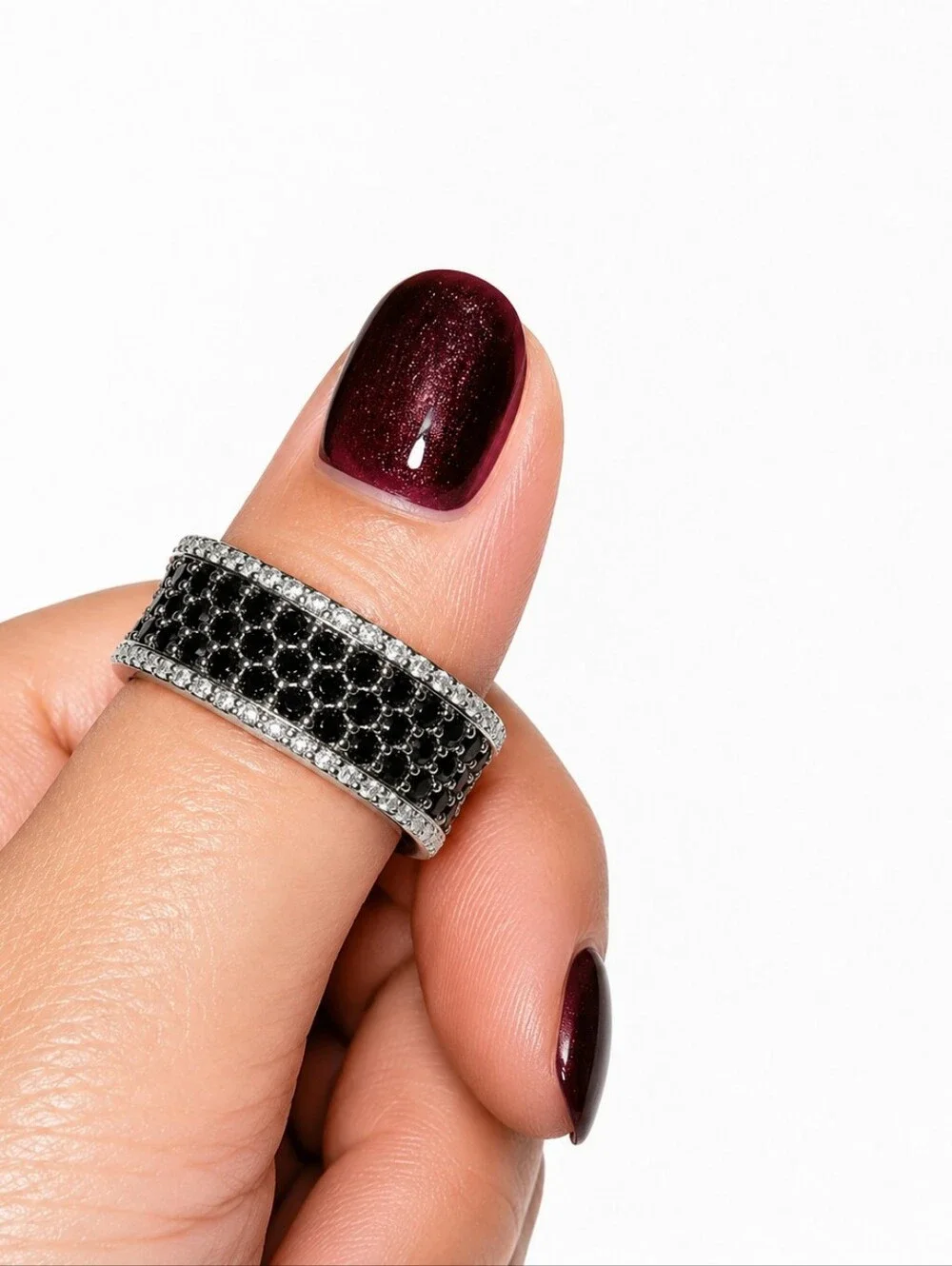 NWT Bomb Party Mirrored‎ Hope Black Onyx Cubic Zirconia  Ring Size 10